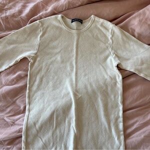 Brandy Melville Cream Pointelle Long Sleeve